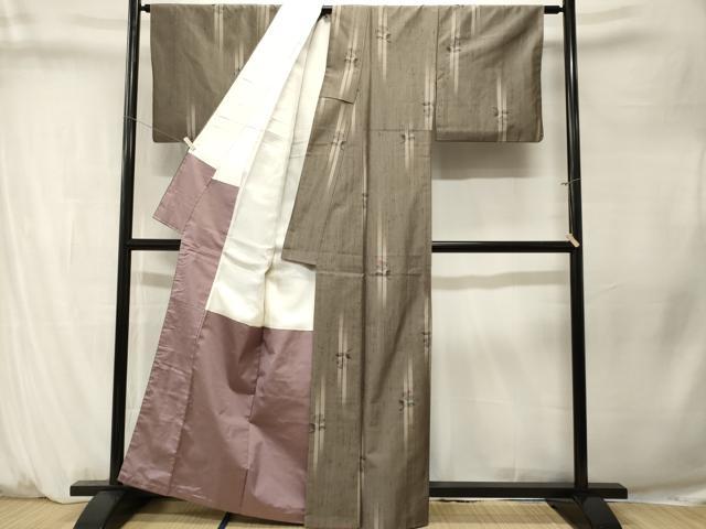 平和屋着物■上質な紬　草花文　正絹　逸品　CABM1360ev