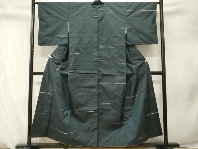 平和屋着物■上質な紬　横段文　正絹　逸品　CABM1362ev