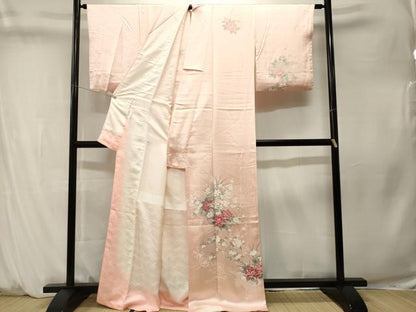 平和屋着物■訪問着　貝桶流水芝草花文　正絹　逸品　CABM1364ev