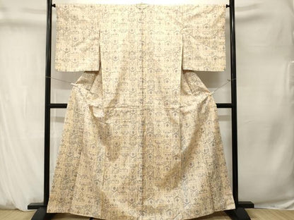 平和屋着物■本場大島紬　幾何学文　正絹　逸品　CABM1365ev