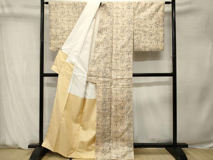 平和屋着物■本場大島紬　幾何学文　正絹　逸品　CABM1365ev
