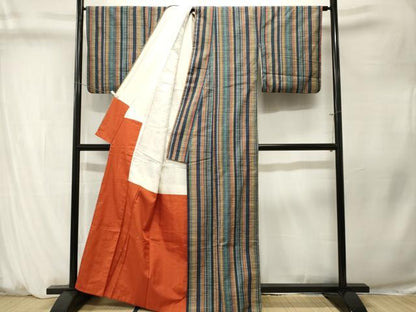 平和屋着物■上質な紬　花間道　正絹　逸品　CABM1368ev