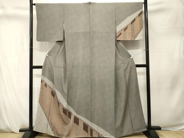 平和屋着物■訪問着　江戸小紋　吉祥文　鮫小紋柄　黒地　ますいわ屋扱い　正絹　逸品　CABM1369ev