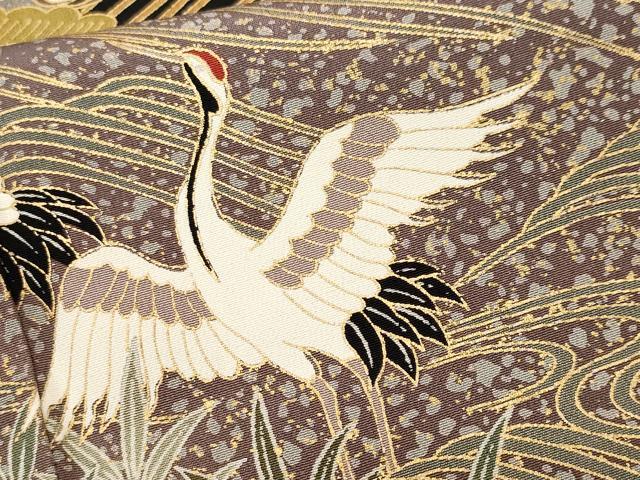 平和屋着物■豪華黒留袖　駒刺繍　松竹梅群鶴屏風花文　金彩　正絹　逸品　CABM1370ev