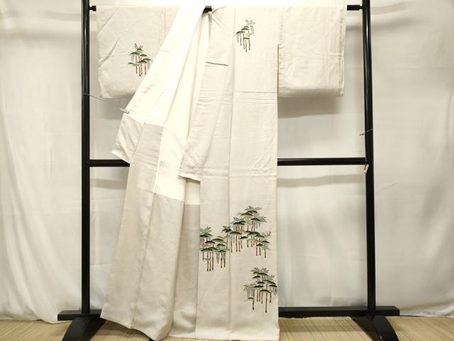 平和屋着物■訪問着　松　藤花房　金彩　正絹　逸品　CABM1374ev