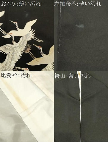 平和屋着物■豪華黒留袖　作家物　駒刺繍　浜松飛鶴文　金彩　正絹　逸品　CABM1377ev
