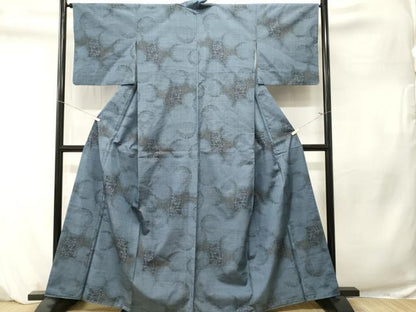 平和屋着物■上質な紬　雪輪重ね花文　正絹　逸品　CABM1378ev
