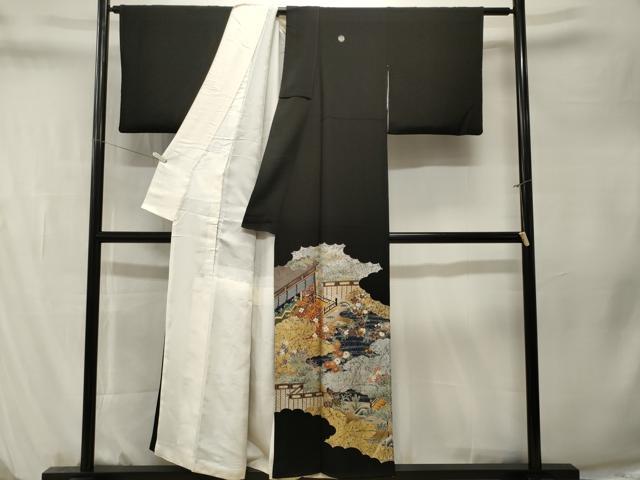 平和屋着物■豪華黒留袖　松竹梅御所解文　暈し染め　金銀彩　正絹　逸品　CABM1379ev