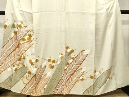 平和屋着物■豪華色留袖　駒刺繍　松　枝梅文　金彩　正絹　逸品　CABM1384ev