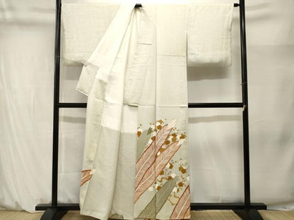 平和屋着物■豪華色留袖　駒刺繍　松　枝梅文　金彩　正絹　逸品　CABM1384ev