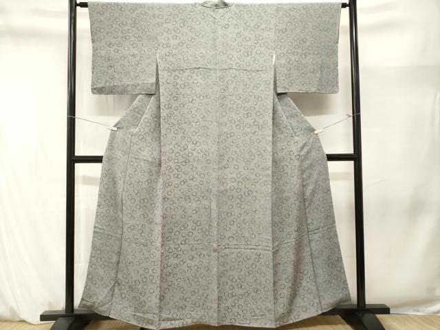 平和屋着物■上質な小紋　鮫小紋柄　丸文　正絹　逸品　CABM1386ev