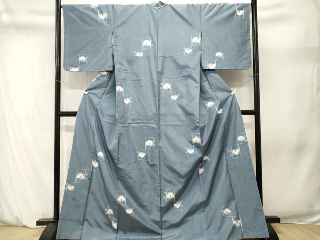 平和屋着物■上質な紬　草花文　正絹　逸品　CABM1387ev