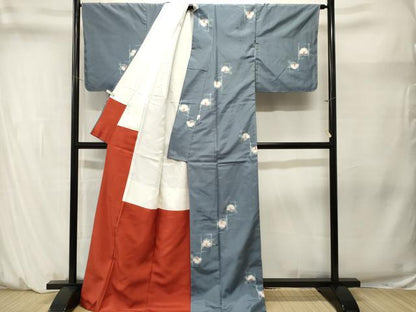 平和屋着物■上質な紬　草花文　正絹　逸品　CABM1387ev