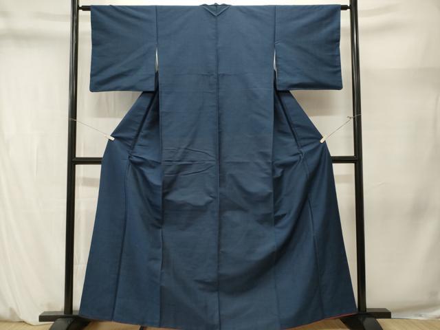 平和屋着物■上質な紬　留紺色　正絹　逸品　CABM1390ev
