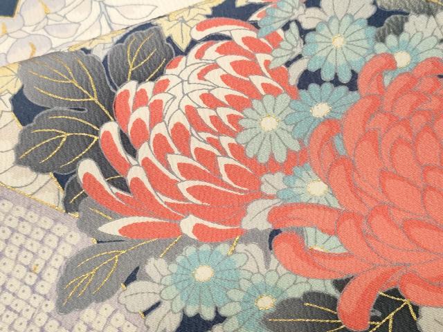 平和屋着物■豪華振袖　駒刺繍　色紙重ね藤花房草花文　銀彩　正絹　逸品　CABM1394ev