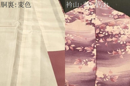 平和屋着物■小紋　遠山枝花文　暈し染め　洗える着物　CABM1397ev