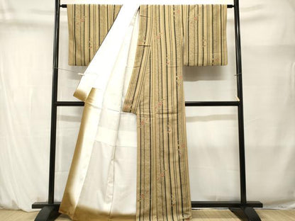 平和屋着物■小紋　草花間道　洗える着物　CABM1400ev