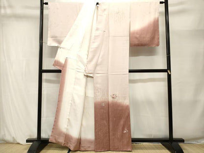 平和屋着物■訪問着　総刺繍　芒草花文　暈し染め　金銀彩　正絹　逸品　CABM1401ev
