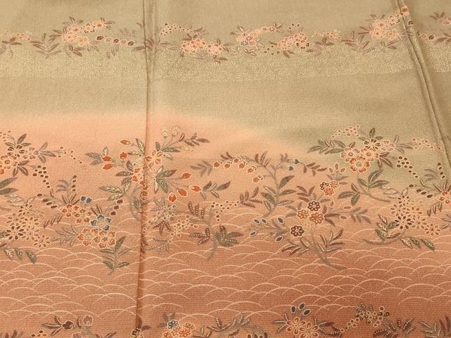平和屋着物■訪問着　吉祥枝花文　金彩　正絹　逸品　CABM1402ev