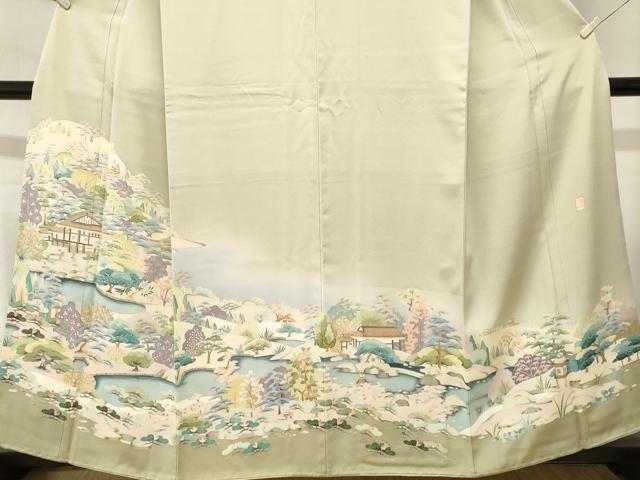 平和屋着物■訪問着　作家物　風景文　暈し染め　正絹　逸品　CABM1404ev
