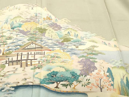 平和屋着物■訪問着　作家物　風景文　暈し染め　正絹　逸品　CABM1404ev