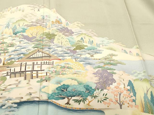 平和屋着物■訪問着　作家物　風景文　暈し染め　正絹　逸品　CABM1404ev