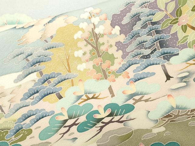 平和屋着物■訪問着　作家物　風景文　暈し染め　正絹　逸品　CABM1404ev