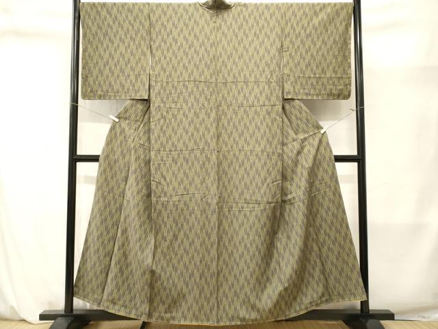 平和屋着物■上質な紬　矢羽文　正絹　逸品　CABM1408ev