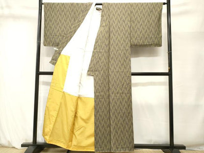 平和屋着物■上質な紬　矢羽文　正絹　逸品　CABM1408ev