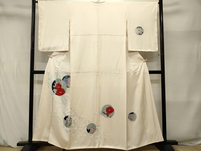 平和屋着物■訪問着　手描き　花丸文　暈し染め　正絹　逸品　CABM1410ev