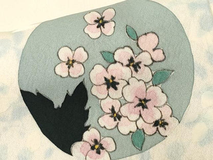 平和屋着物■訪問着　手描き　花丸文　暈し染め　正絹　逸品　CABM1410ev