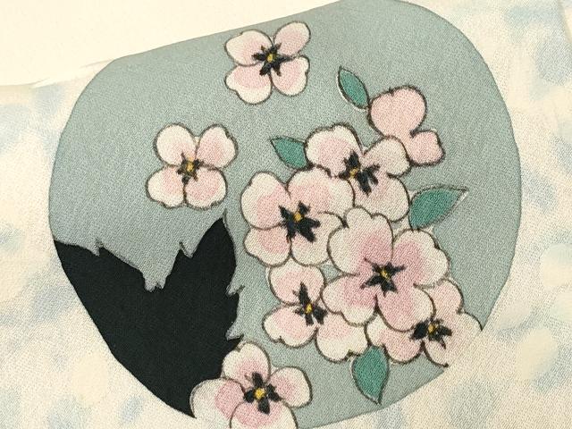 平和屋着物■訪問着　手描き　花丸文　暈し染め　正絹　逸品　CABM1410ev