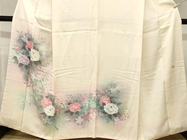 平和屋着物■訪問着　作家物　枝花文　暈し染め　正絹　逸品　CABM1411ev