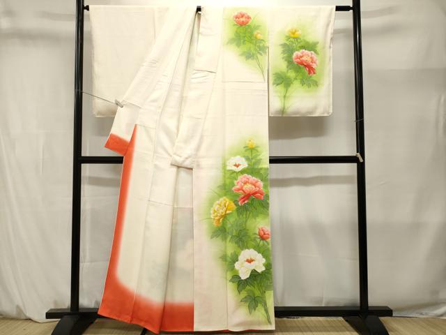 平和屋着物■訪問着　作家物　枝花文　暈し染め　正絹　逸品　CABM1413ev