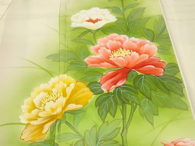 平和屋着物■訪問着　作家物　枝花文　暈し染め　正絹　逸品　CABM1413ev