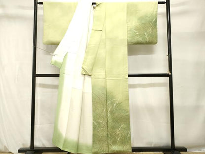 平和屋着物■訪問着　草花文　暈し染め　正絹　逸品　CABM1418ev