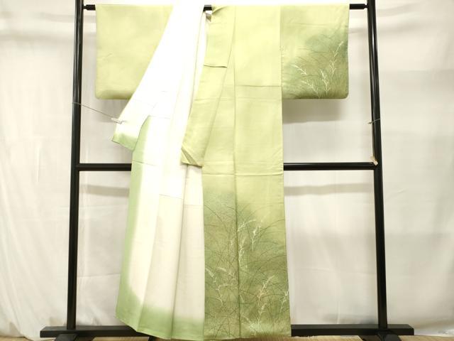 平和屋着物■訪問着　草花文　暈し染め　正絹　逸品　CABM1418ev