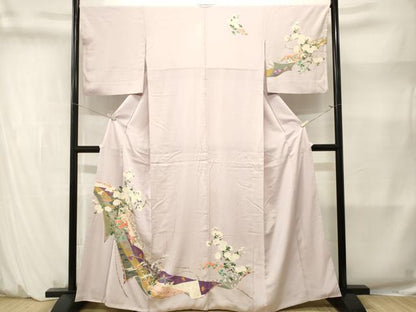 平和屋着物■訪問着　刺繍　飛鶴花蝶文　金彩　正絹　逸品　CABM1419ev