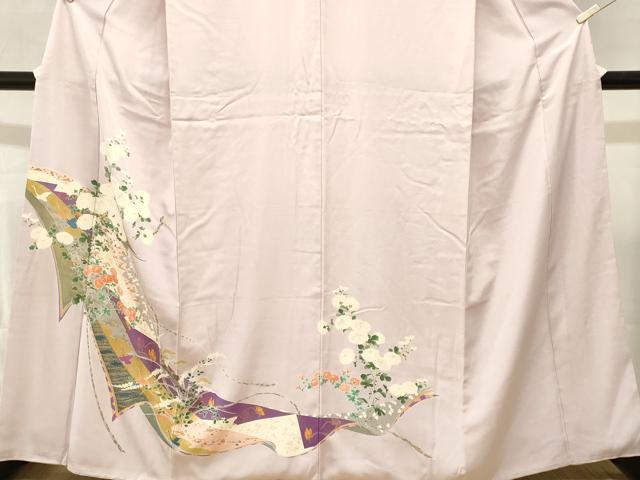 平和屋着物■訪問着　刺繍　飛鶴花蝶文　金彩　正絹　逸品　CABM1419ev