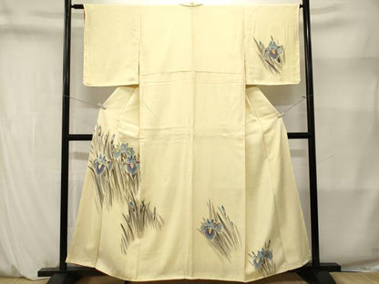 平和屋着物■訪問着　手描き　杜若文　正絹　逸品　CABM1422ev