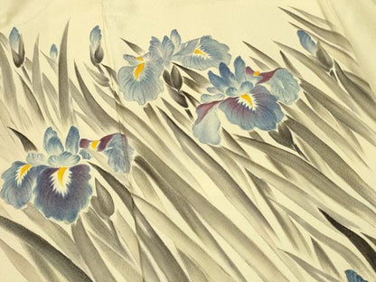 平和屋着物■訪問着　手描き　杜若文　正絹　逸品　CABM1422ev