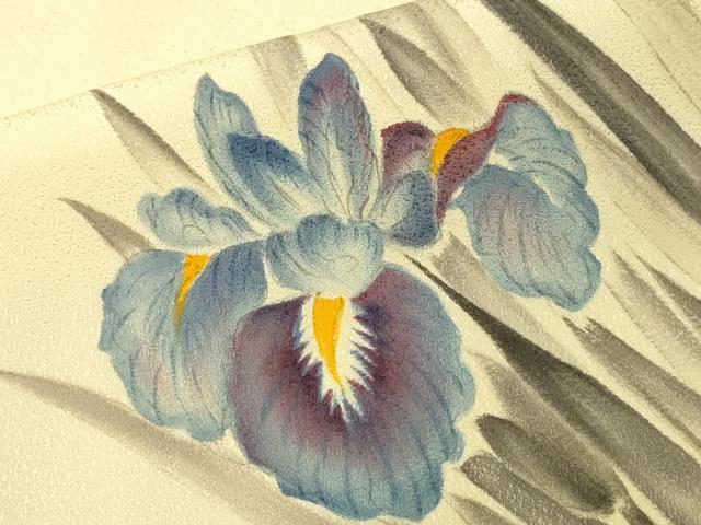 平和屋着物■訪問着　手描き　杜若文　正絹　逸品　CABM1422ev
