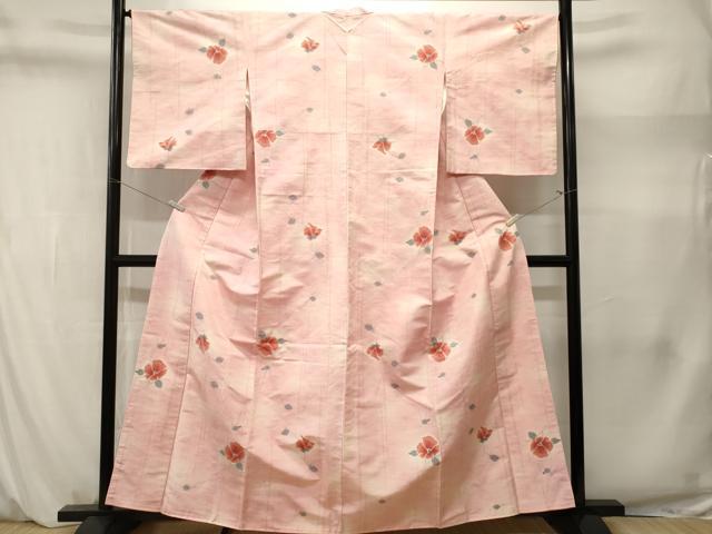 平和屋着物■上質な紬　枝花文　正絹　逸品　CABM1433ev