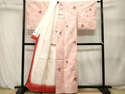 平和屋着物■上質な紬　枝花文　正絹　逸品　CABM1433ev