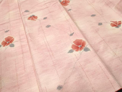 平和屋着物■上質な紬　枝花文　正絹　逸品　CABM1433ev