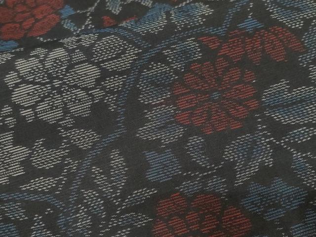 平和屋着物■本場大島紬　更紗草花文　やまと誂製　正絹　逸品　CABM1434ev