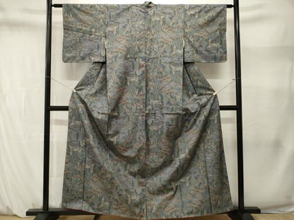 平和屋着物■本場大島紬　樹林風景文　正絹　逸品　CABM1435ev