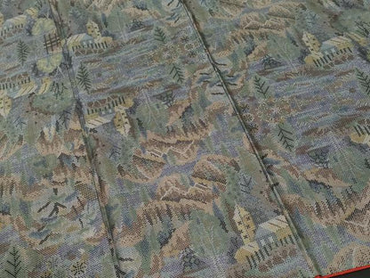平和屋着物■本場大島紬　樹林風景文　正絹　逸品　CABM1435ev