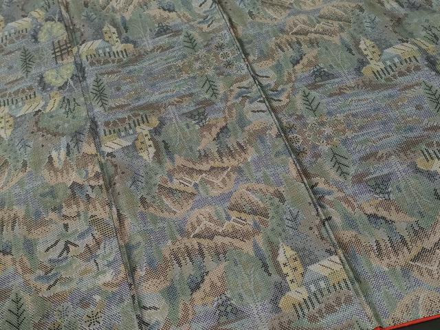 平和屋着物■本場大島紬　樹林風景文　正絹　逸品　CABM1435ev