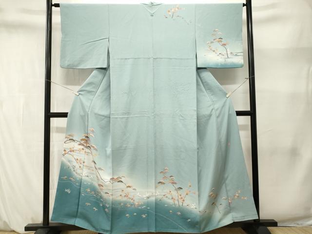 平和屋着物■訪問着　作家物　松竹梅文　暈し染め　正絹　逸品　CABM1438ev